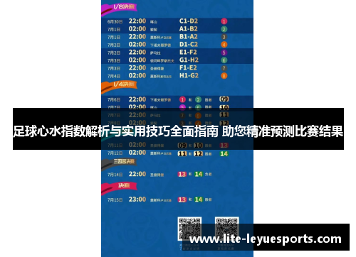 足球心水指数解析与实用技巧全面指南 助您精准预测比赛结果